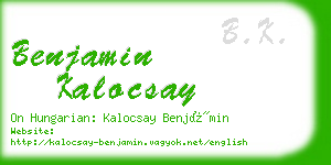 benjamin kalocsay business card